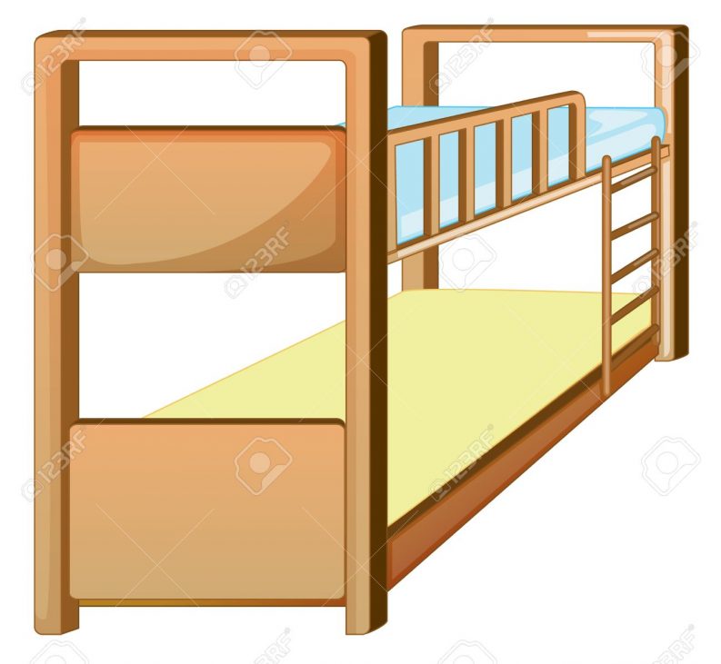 793x731 Bedroom Gorgeous Bunk Bed Clip Art 13376700 Illustration
