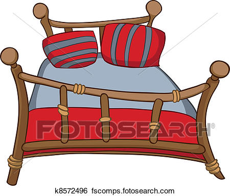 450x384 Clipart Of Cartoon Home Furniture Bed K8572502