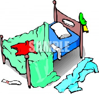 350x331 Messy Unmade Bed