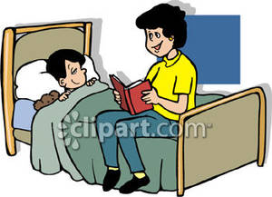 300x217 Reading A Bedtime Story To Her Son Royalty Free Clipart Picture