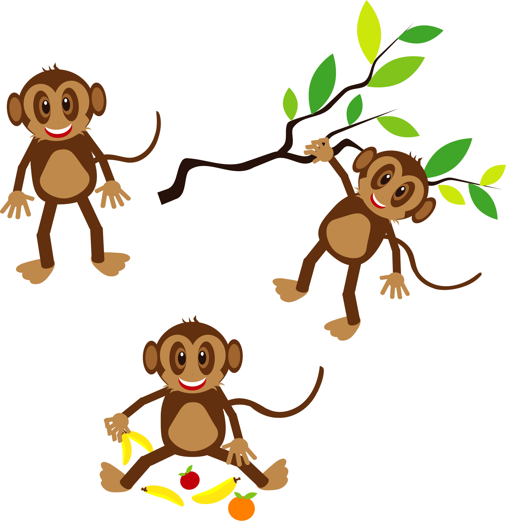 2068x2128 Forest Monkeys Clipart