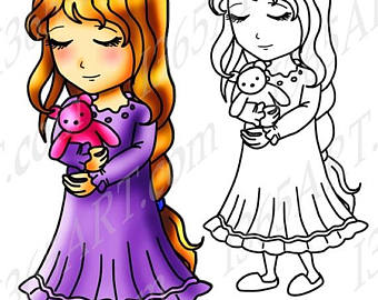 340x270 50% Off Clipart Girl Girl Clip Art Digital Stamp Coloring