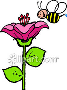 225x300 Bee On Flower Clipart