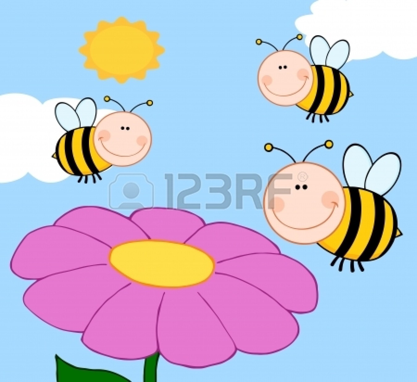 1350x1236 Fly On Flower Clipart