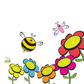 170x170 Bee Flower Clip Art