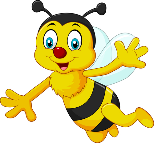 500x465 Cute Bee Cartoon Vector Illustration 02