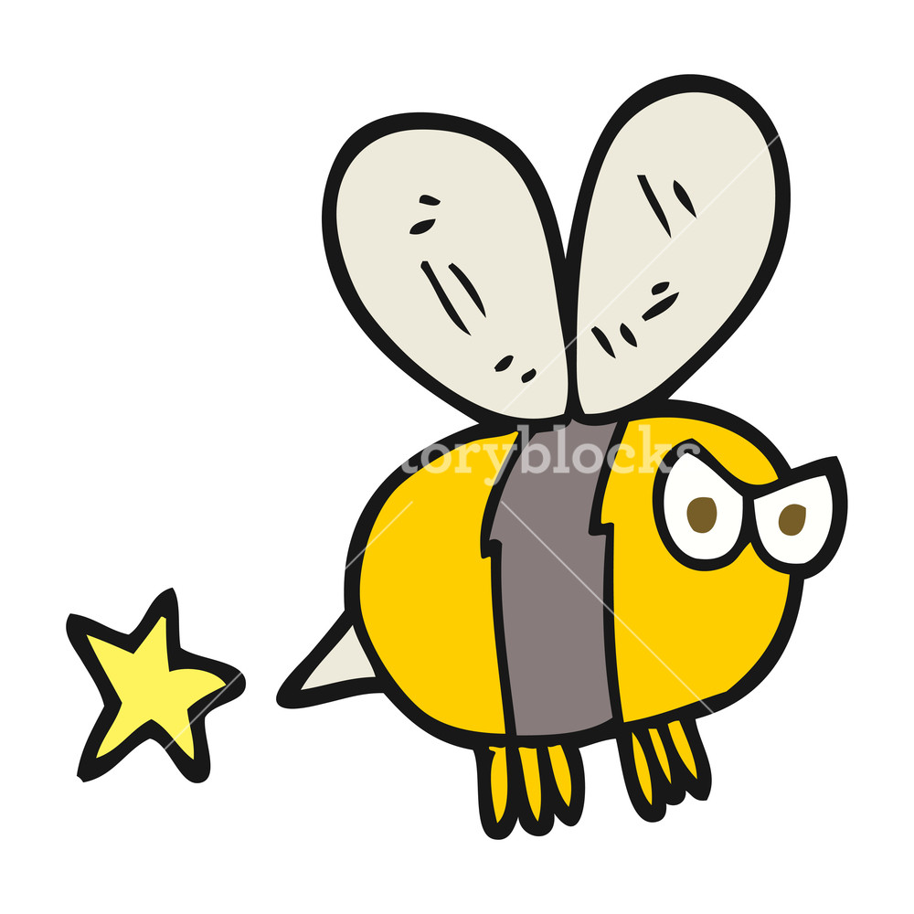 1000x1000 Freehand Drawn Cartoon Angry Bee Royalty Free Stock Image