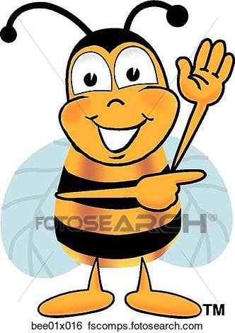 332x470 Clip Art Of Bee Pointing To Side Bee01x016
