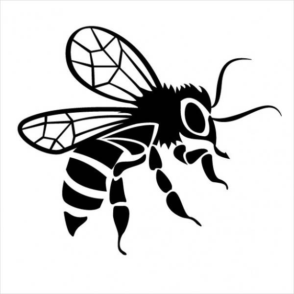 600x600 Bee Drawings