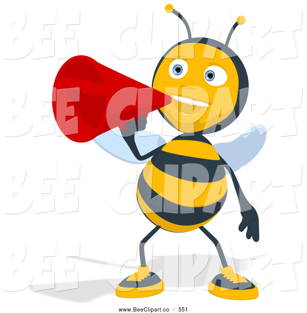 1024x1044 Cartoon Clip Art Of A Bee Talking Through A Megaphone By Julos