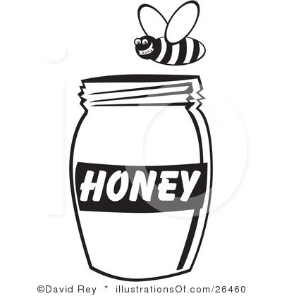 400x420 Honey Clipart Black And White