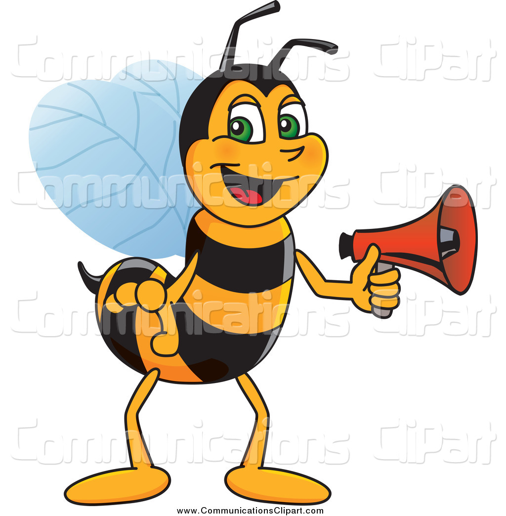 1024x1044 Communication Clipart Of A Worker Bee Holding A Megaphone By