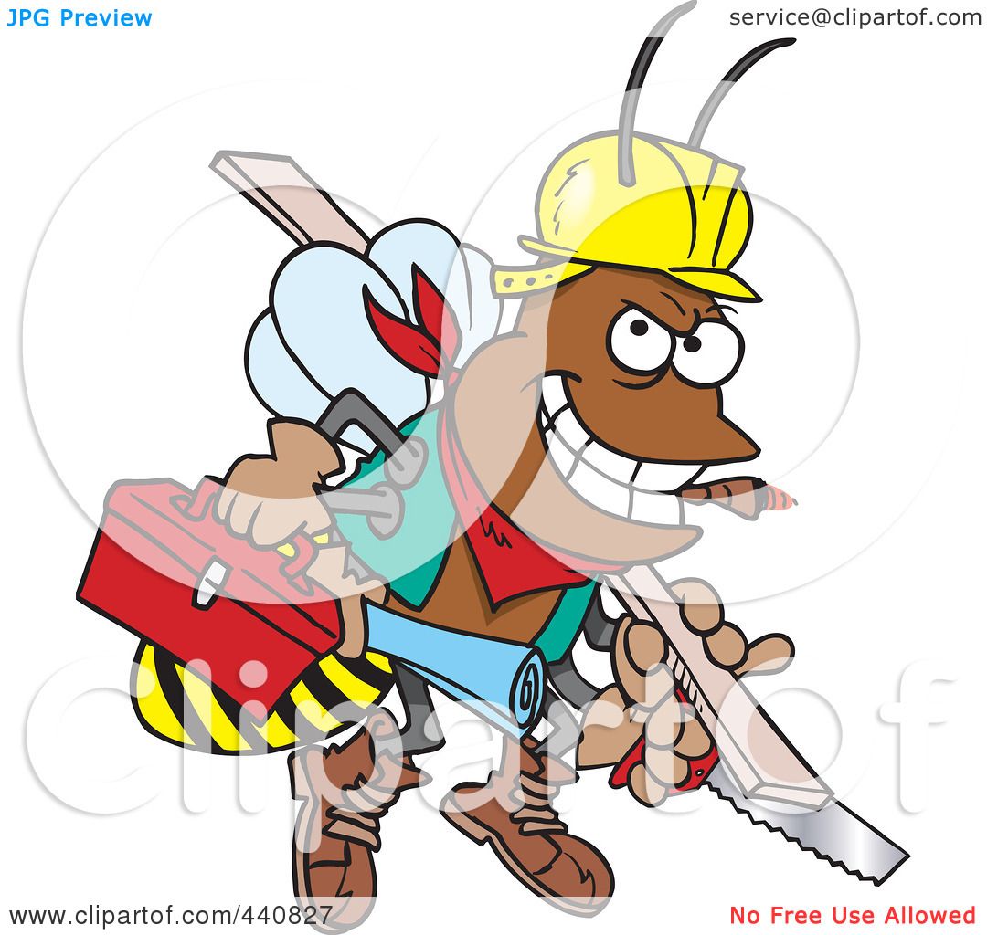 1080x1024 Royalty Free (Rf) Clip Art Illustration Of A Cartoon Worker Bee
