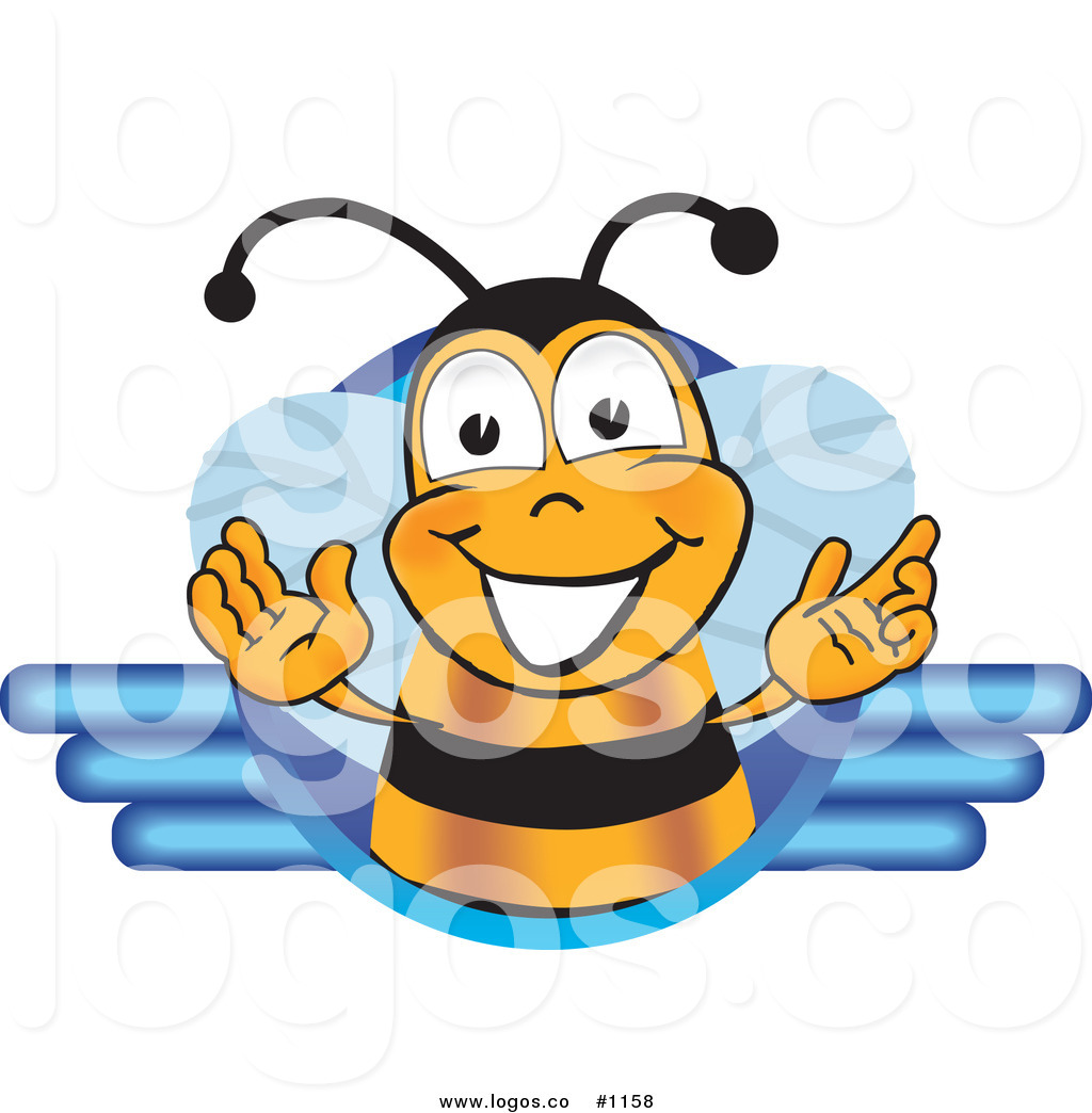 1024x1044 Royalty Free Vector Logo Of A Cartoon Bee Mascot Rendered