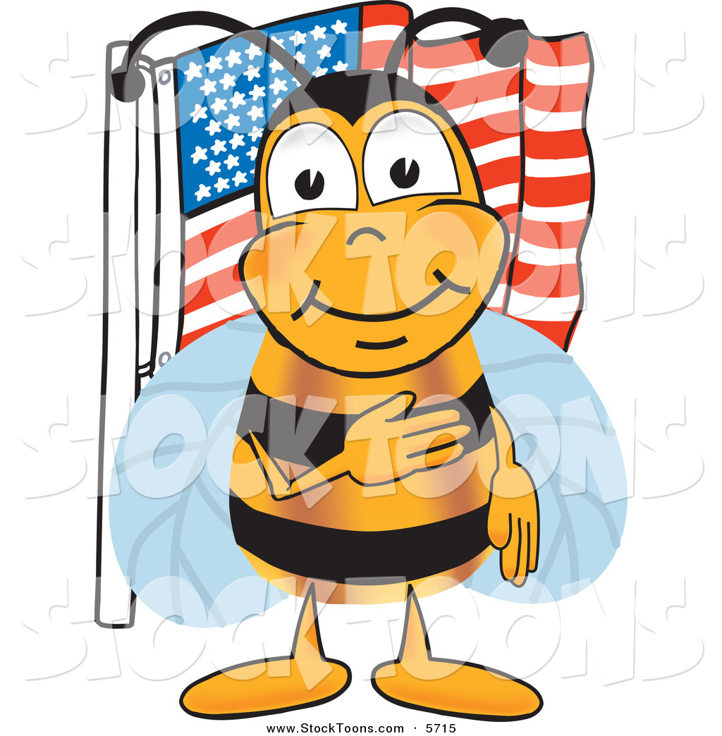 1024x1044 Stock Cartoon Of A Patriotic Bee Mascot Cartoon Character Giving