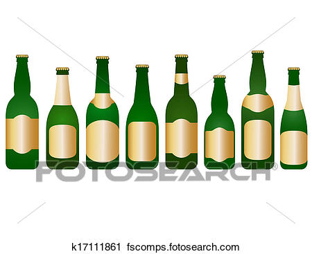 450x367 Clipart Of Set Glass Beer Bottles K17111861