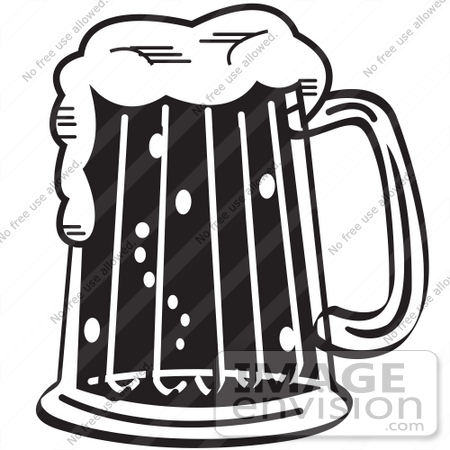 450x450 Royalty Free Cartoon Clip Art A Black And White Frothy Mug