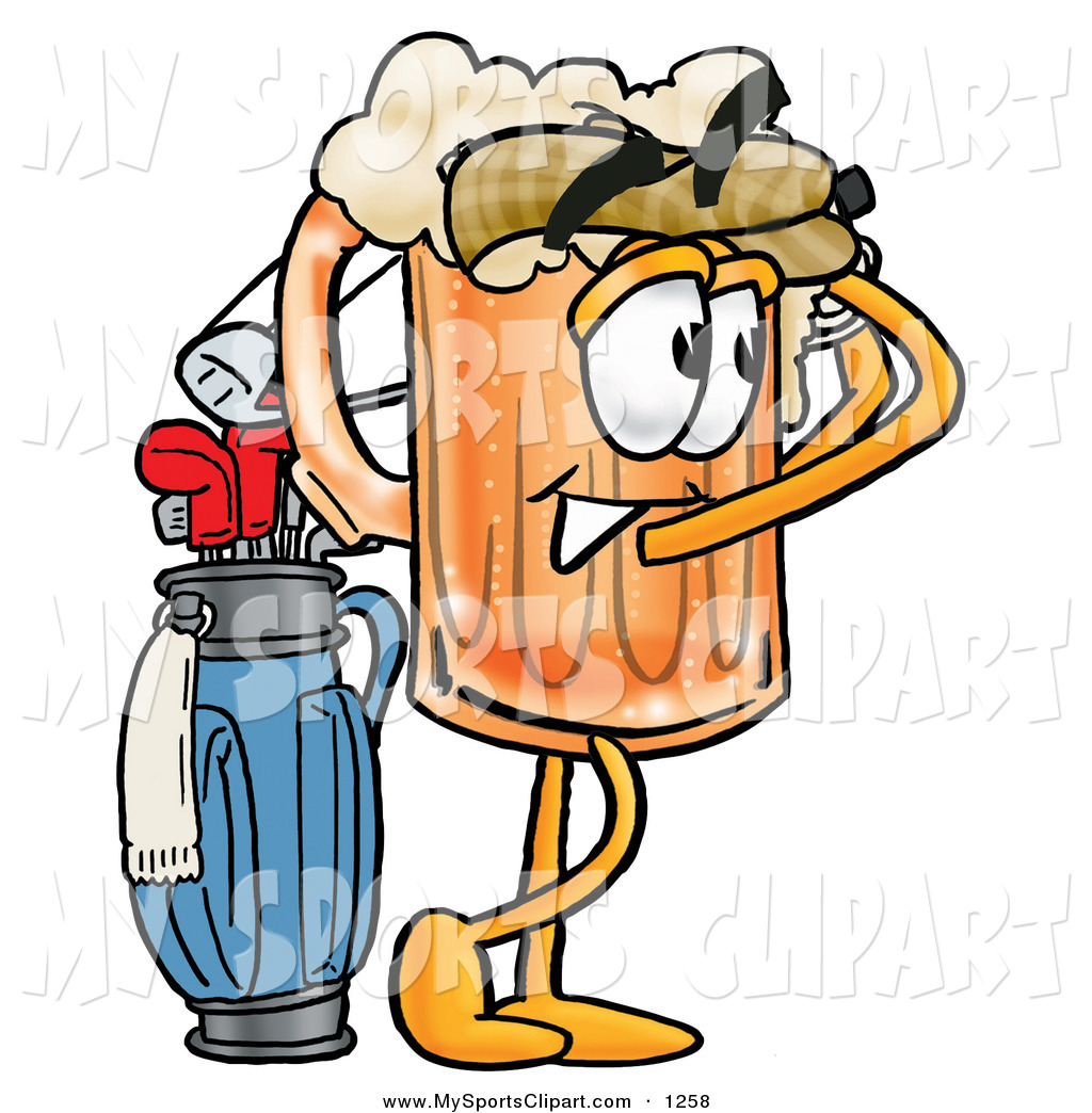 1024x1044 Sports Clip Art Of A Golfer Beer Mug Mascot Cartoon Character