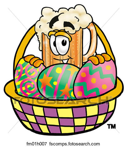 407x470 Clip Art Of Beer Mug And Easter Basket Fm01h007
