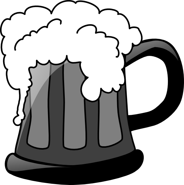 594x596 Grey Scale Beer Mug Clip Art