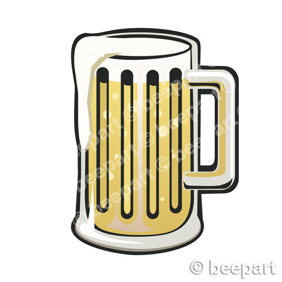 570x570 Beer Stein Clip Art, German Pint Glass Illustration, Royalty Free