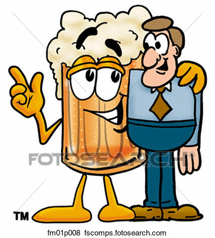 426x470 Clip Art Of Beer Mug With A Man Fm01p008