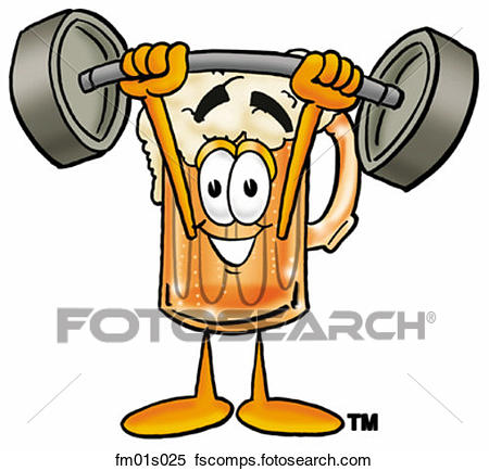 450x434 Clipart Of Beer Mug Lifting Weights High Fm01s025