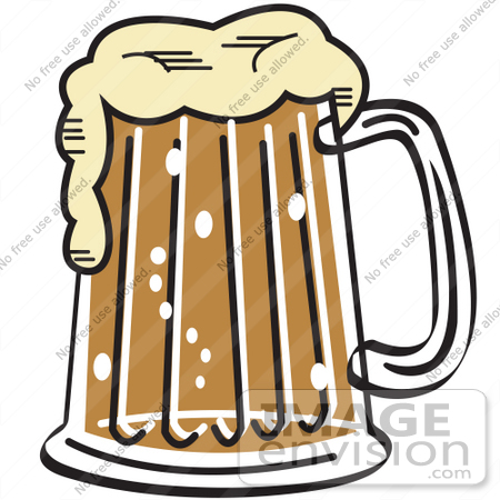 450x450 Royalty Free Cartoon Clip Art Of A Frothy Mug Of Beer In A Bar