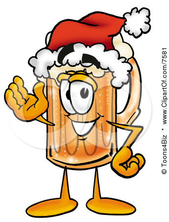 343x450 Santa Drinking Beer Clipart