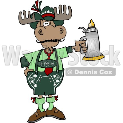 400x400 Like German Moose Celebrating Oktoberfest With A Beer Stein