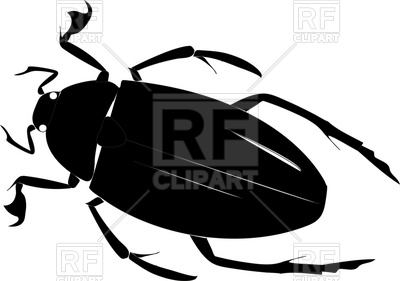 400x281 Simple Silhouette Of Beetle On A White Background Royalty Free