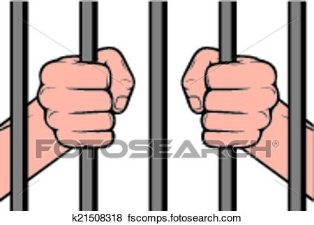 450x322 Clip Art Of Hands Holding Prison Bars K21508318