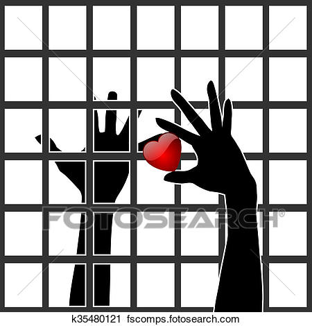 450x470 Clipart Of Love Behind Bars K35480121
