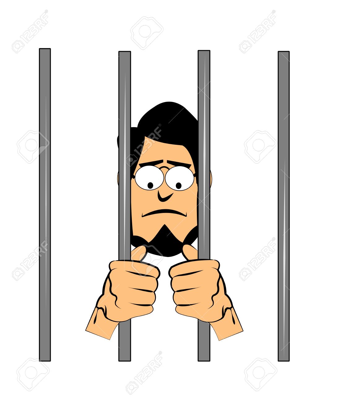 1092x1300 Penalty Clipart 23640197 Man With Beard Behind Bars In Jail Stock