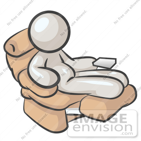 450x450 Clip Art Graphic Of A Chubby White Guy Character Sitting In A Lazy