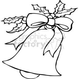 300x300 Royalty Free Christmas Bell In Black And White 378268 Vector Clip
