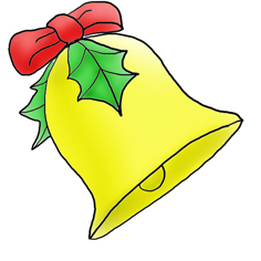 236x236 Christmas Bell With Holly Christmas Free Clipart