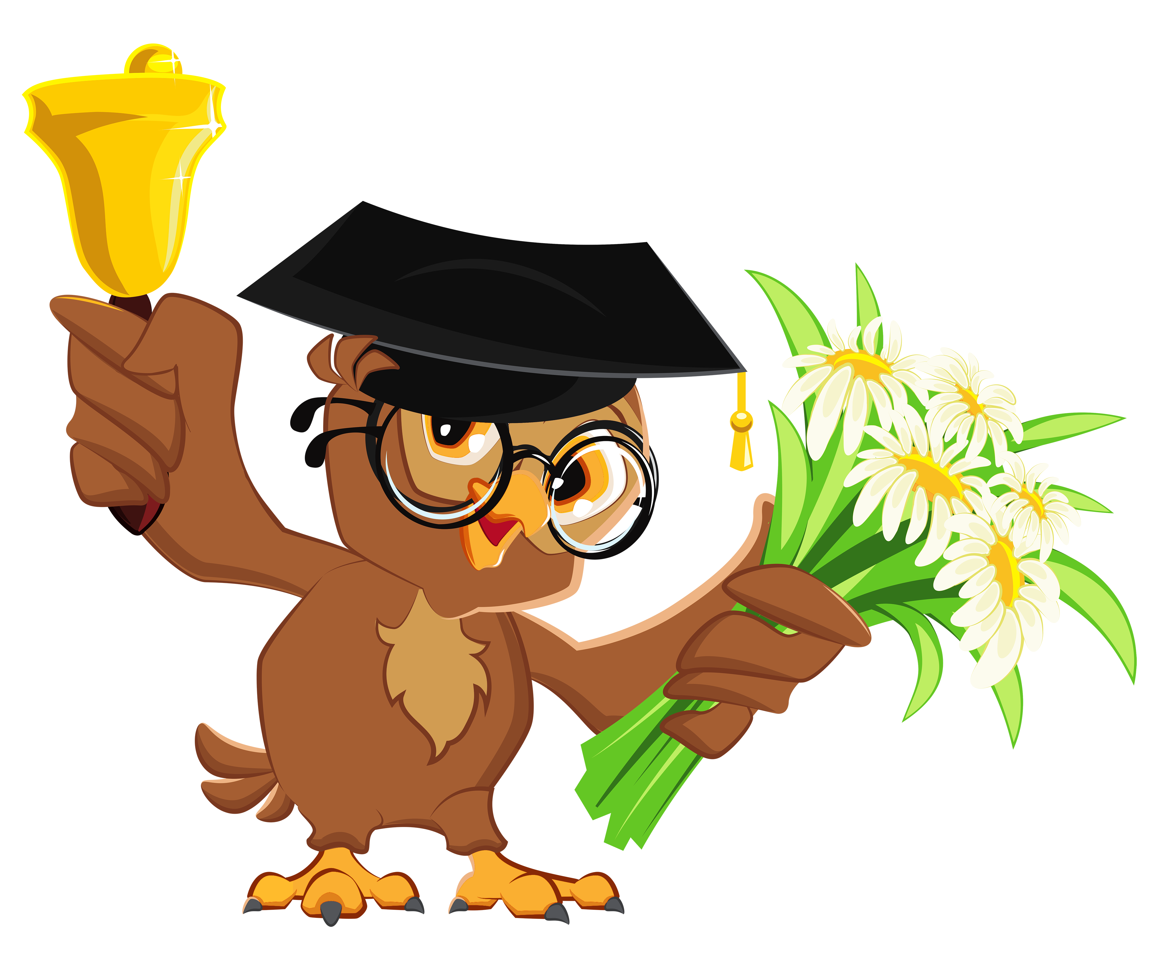 4076x3326 Owl With School Bell Png Clipart Pictureu200b Gallery Yopriceville