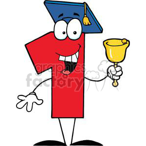 300x300 Royalty Free Number One Ringing A Bell And Graduate Cap 379563