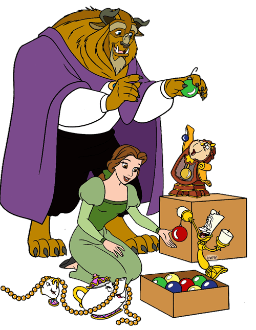 500x645 Beauty And The Beast Christmas Clipart