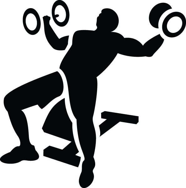 594x600 Loaded Barbell Clipart