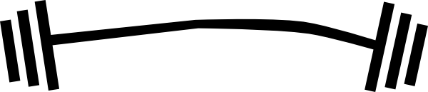 600x129 Barbell Black Clipart