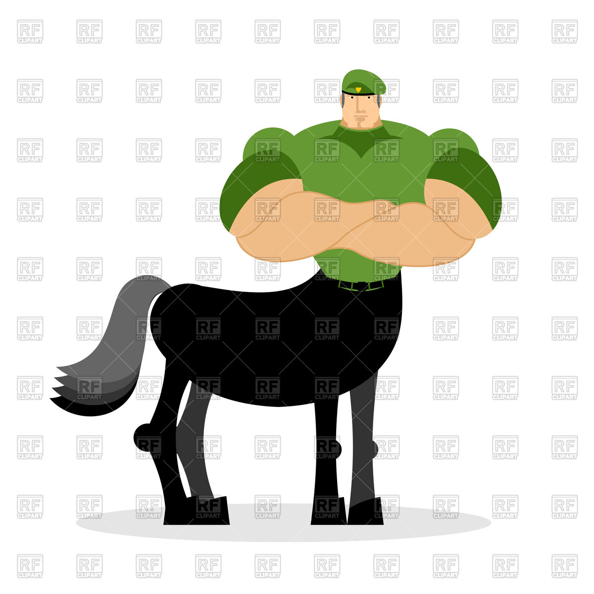 1200x1200 Centaur Soldier In Green Beret Royalty Free Vector Clip Art Image