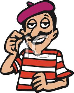 239x300 Smiling Frenchman Wearing A Beret Clipart Image