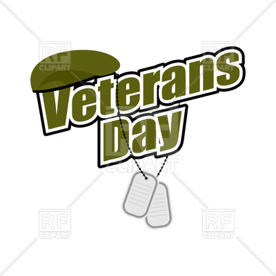 400x400 Veterans Day. Text With Army Token And Green Soldier Beret
