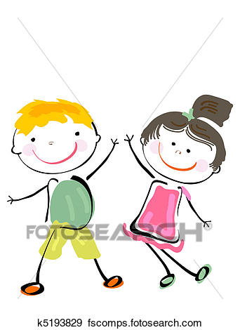 342x470 Clip Art Of Best Friends K5193829