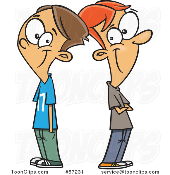 581x600 Cartoon Best Friend White Boys Standing Back To Back