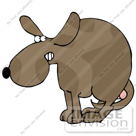450x450 Clip Art Graphic Of A Scared Dog Cowering With His Legs Tucked