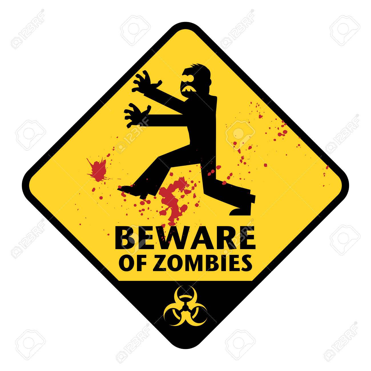 1300x1300 Beware Of Zombies Sign, Vector Illustration Royalty Free Cliparts