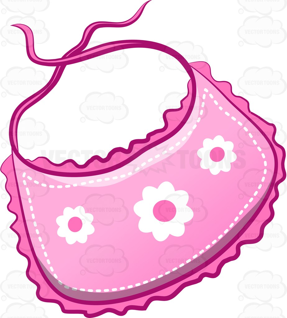 924x1024 Pink Girls Baby Bib Clipart